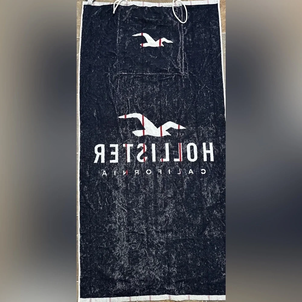 Rare Special Edition Hollister Backpack Beach Towel 59x30 White Red Blue. Cotton